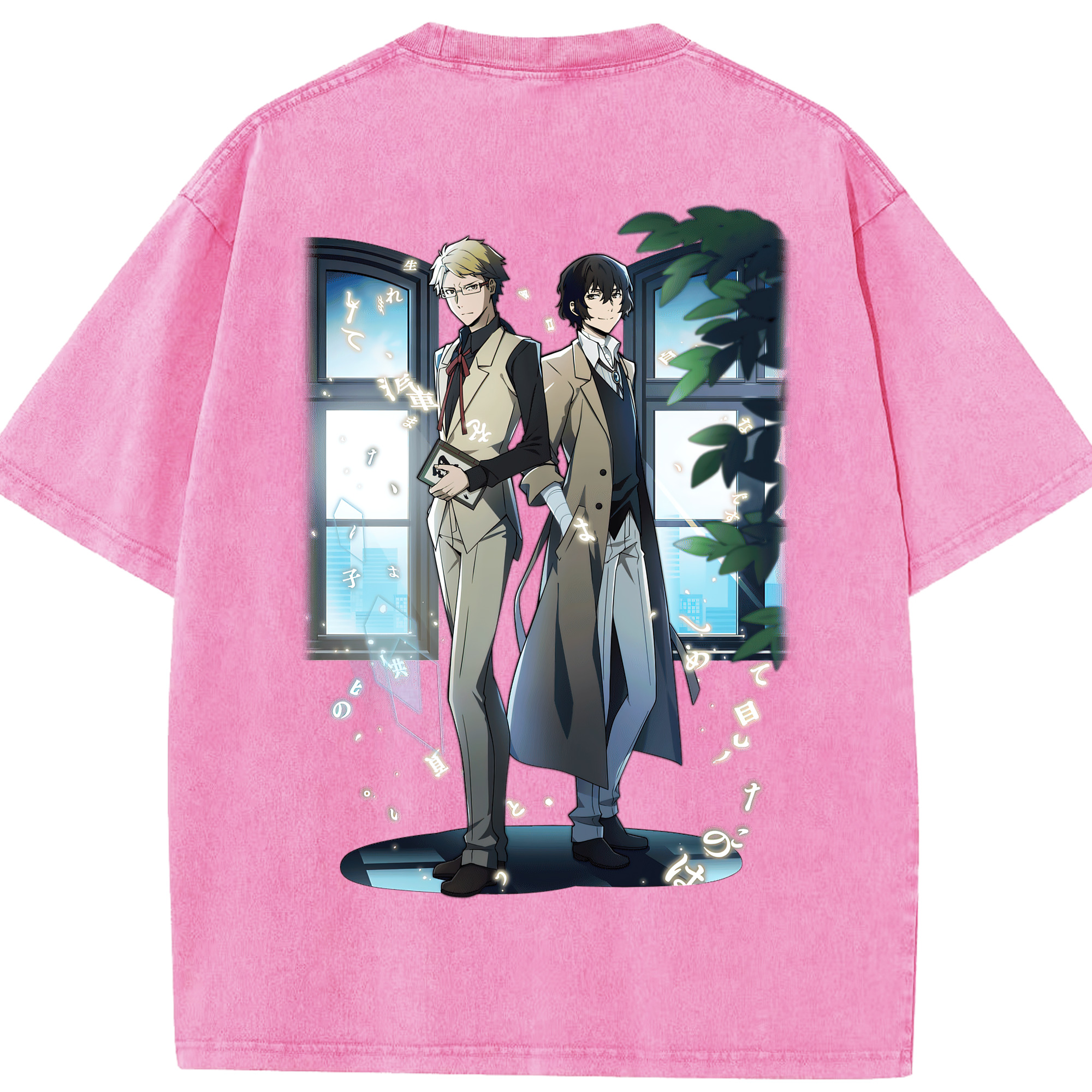 （画像用） 文豪ストレイドッグス Bungo Stray Dogs 綿100% ヴィンテージ風 半袖Tシャツ（背面プリント）